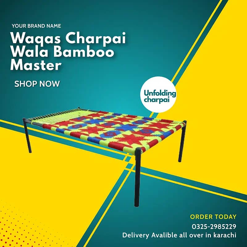 folding charpai/unfoldining charpai/sleeping bed sale in karaci 3