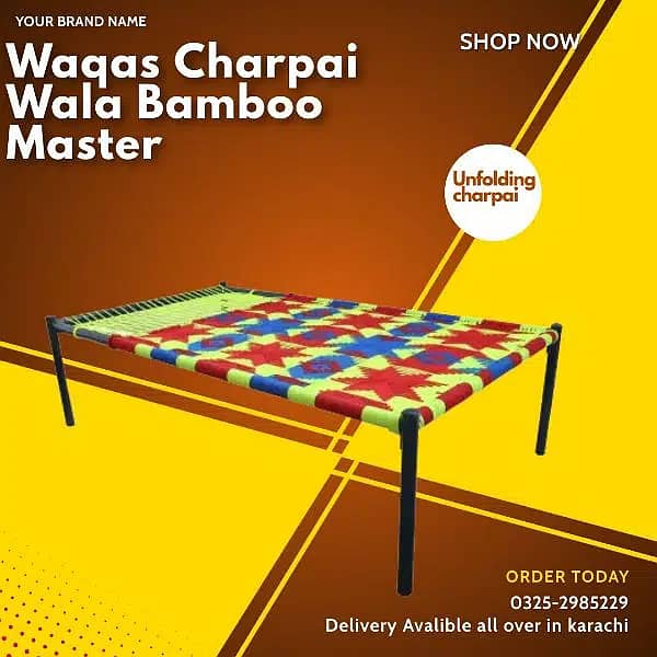 folding charpai/unfoldining charpai/sleeping bed sale in karaci 13