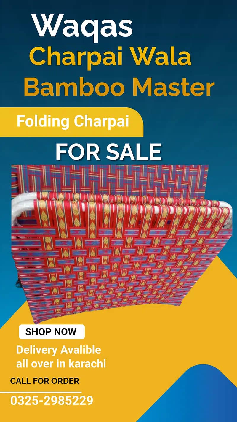 Folding charpai/unfolding charpai/sleeping bed for sale in karachi 14