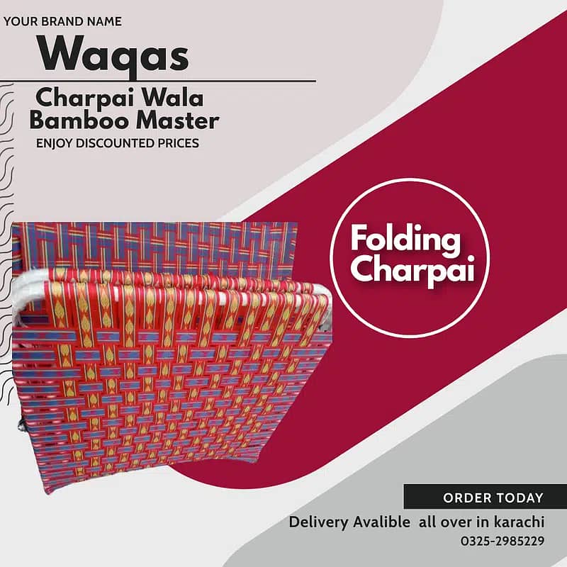 Folding charpai/unfolding charpai/sleeping bed for sale in karachi 9