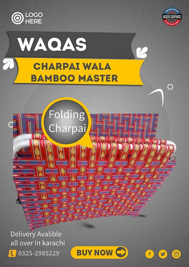 Folding charpai/unfolding charpai/sleeping bed for sale in karachi 13