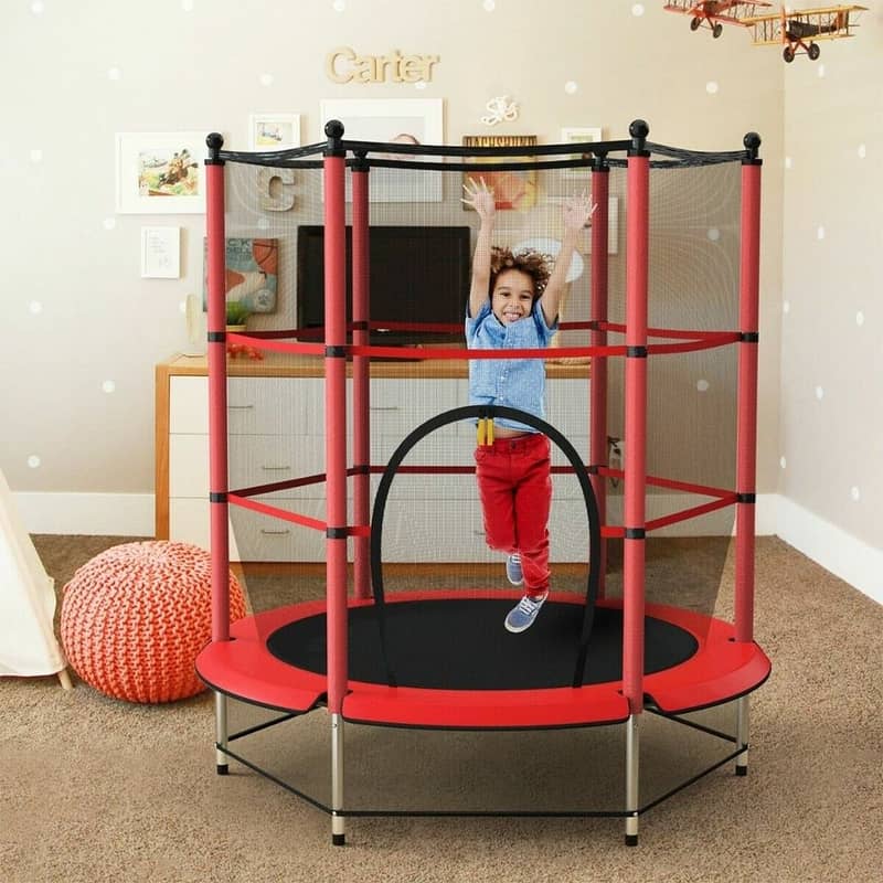 Trampoline With Enclosure Net For Toddler 55 Inch 03020062817 1