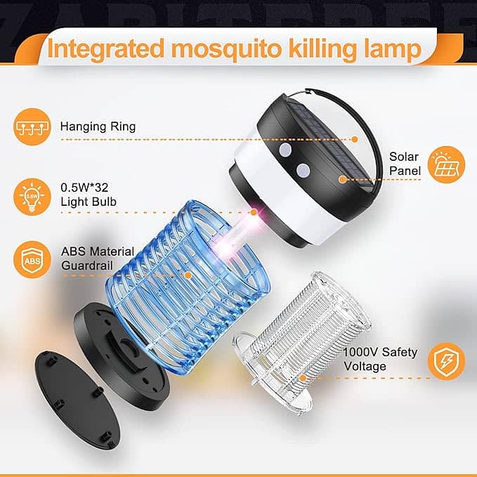 Bug Zapper, Solar Mosquito Zappers Fly Trap USB Rechargeable a709 2