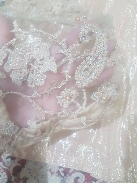 3 pcs fancy gown wedding party function wear dress peach gown 2