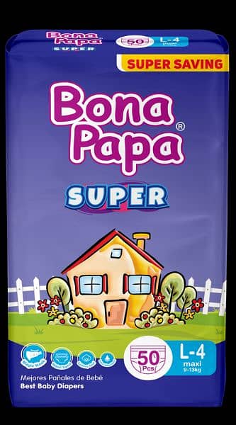 Bona Papa Large Size Baby Diaper Super (50 Pcs) /baby diapers/diapers 0