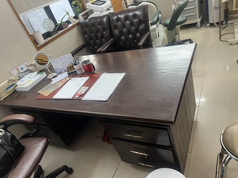Wooden office or study Table with 6 drawers 2