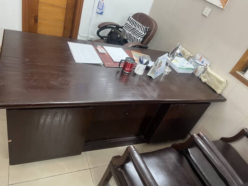 Wooden office or study Table with 6 drawers 3