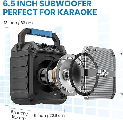 Moukey Bluetooth Karaoke Speaker - 6.5 in, Portable a463 1