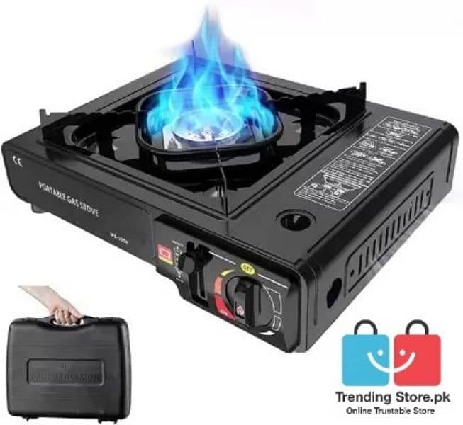 Portable Camping Stove 2 in 1 Gas Options Automatic Ignition 3