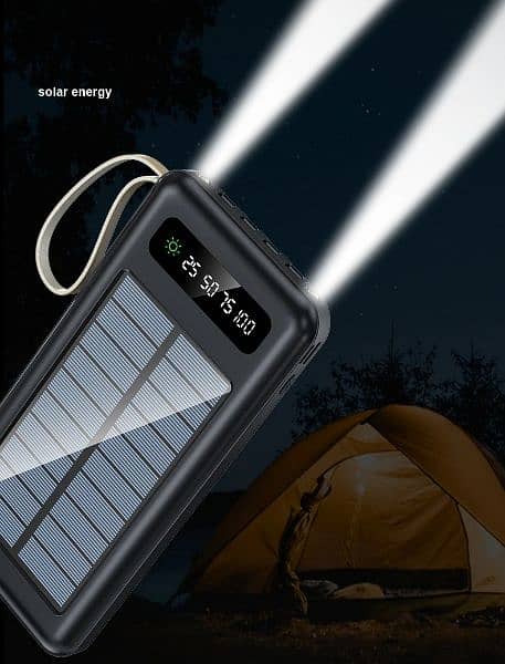 Solar Power Bank 10000 mAh Battery With 4 Charging Cables 4