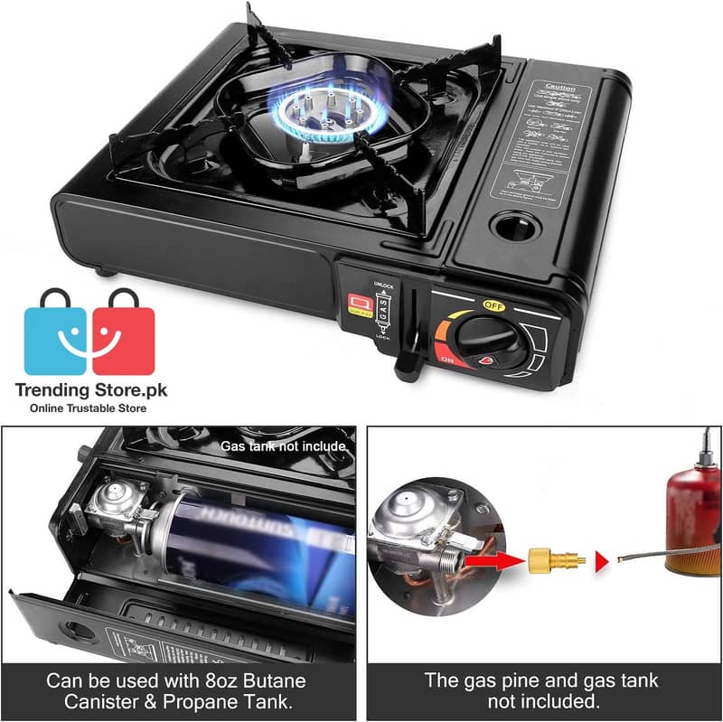 Kitchen Stove With Dual Gas Option With Carrying Case- FREE GAS BOTTLE 1