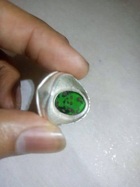 100% real Hussaini firoze in 925 silver ring 1