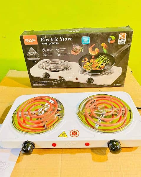 RAF Electric Stove Two Cooking Plates Electric Burner 2000 W  (White) 1