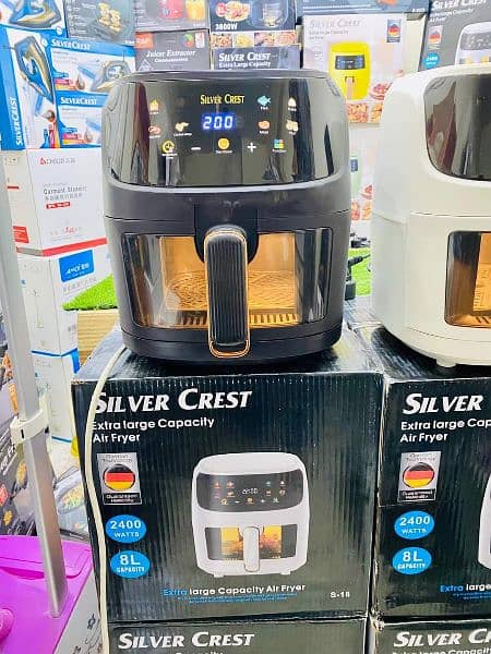 NEW SILVER CREST 8 LITER LARGE AIR FRYER LCD TOUCH DISPLAY AIRFRYER 6