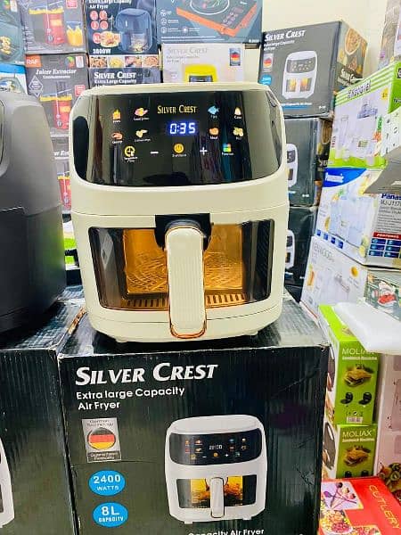 NEW SILVER CREST 8 LITER LARGE AIR FRYER LCD TOUCH DISPLAY AIRFRYER 15