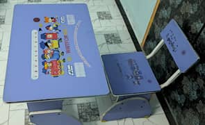 Kids wooden study cartoon printed table in excellent condition