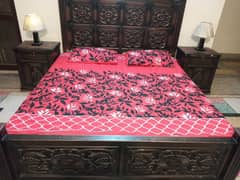 complete bed with side table