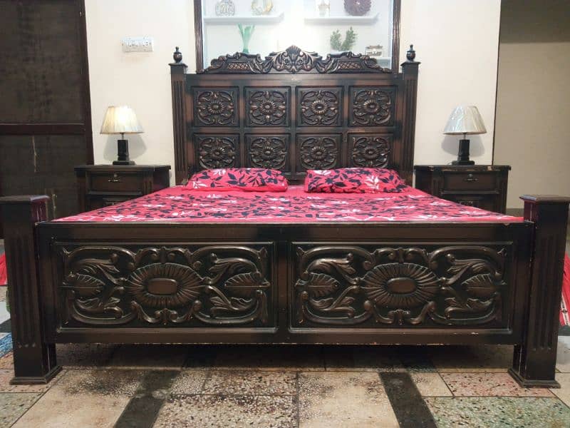complete bed with side table 13