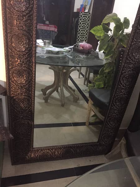 looking Mirror 6 feet Fancy Dark Brown Carved mirror 1