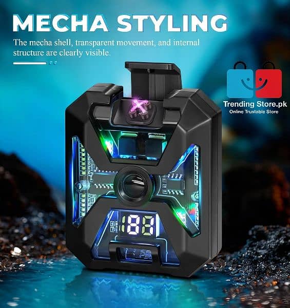 Electric Rechargeable Lighter Mecha Body Flashlight Function 1