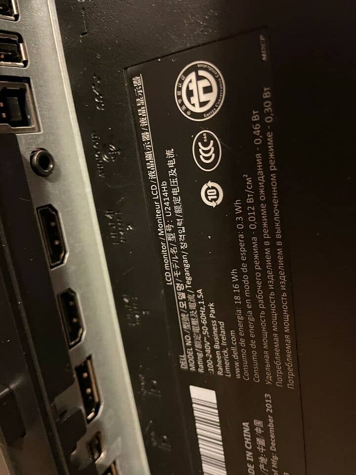Dell U2414Hb 24" LED Computer Monitor w/ HDMI DP USB 3.0 1080p 2