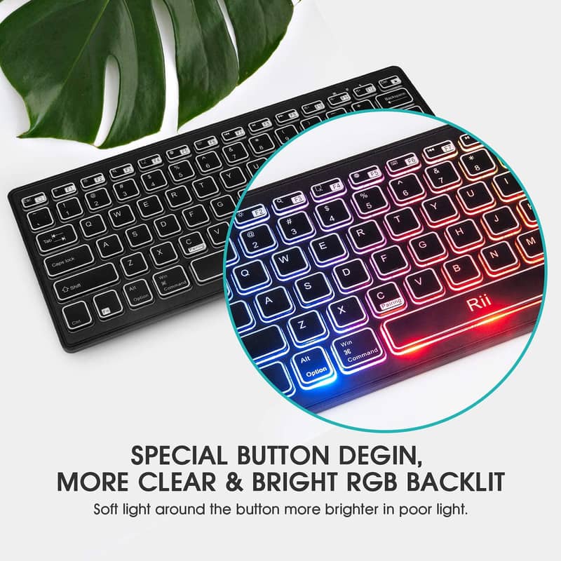 Rii Wireless Keyboard - Backlit - without USB Dongle - Rechargeable 3