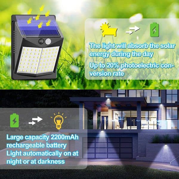 Solar Light 200 LED Outdoor LITOM Motion Sensor 2 Pack 6