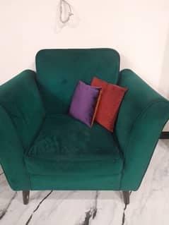 green 2 seater sofa 0