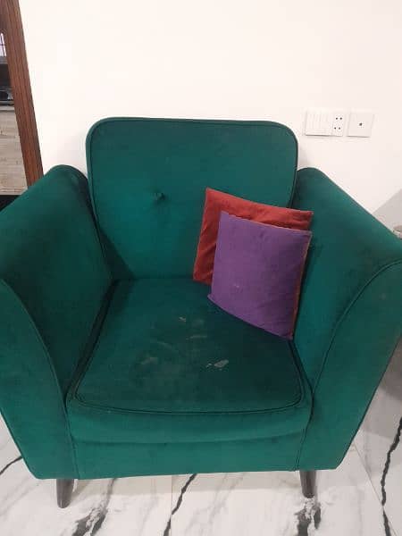 green 2 seater sofa 1
