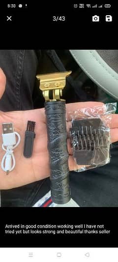 USB Charging Electric Haircutter For Men Black Long Dragon