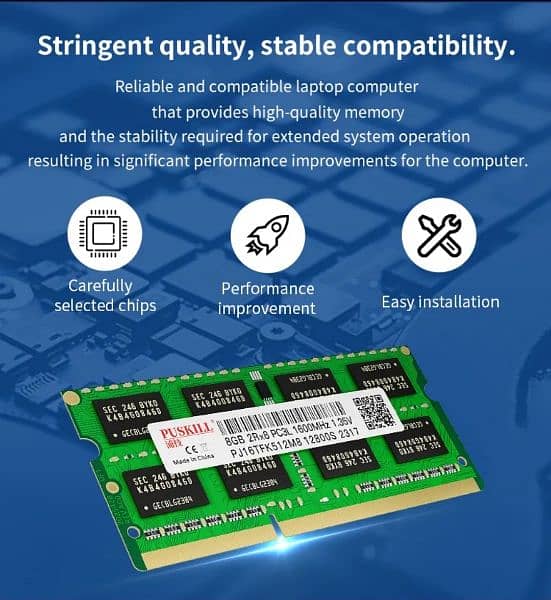 Walram PUSKILL Ram Memory Notebook Memoria Sodimm DDR3L 1.35V 8GB 1600 3