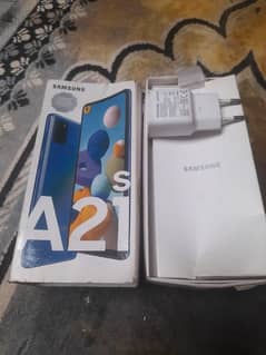 samsung A21 s 10/10 lush condition with original box and charger