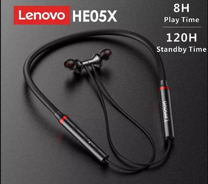 Lenovo HE05 Wireless Neckband Earphones with Delivery over in Pakistan 0