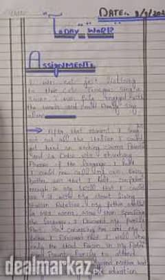 handwriting assignment work