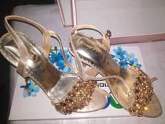 golden sandal heal shoes