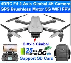 4DRC F4 GPS Drone - 5G WiFi 2KM FPV, 4K HD Camera, 2-Axis Gimbal
