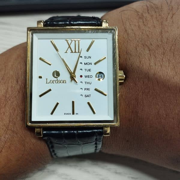Lordson branded watch EVACO SA 18k gold electroplated 0