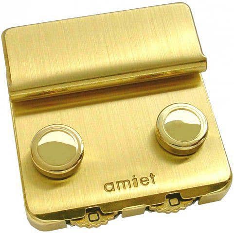 Amiet Lock (Genuine Swiss Made). Brush Golden Colour NEW Leather Bag 0
