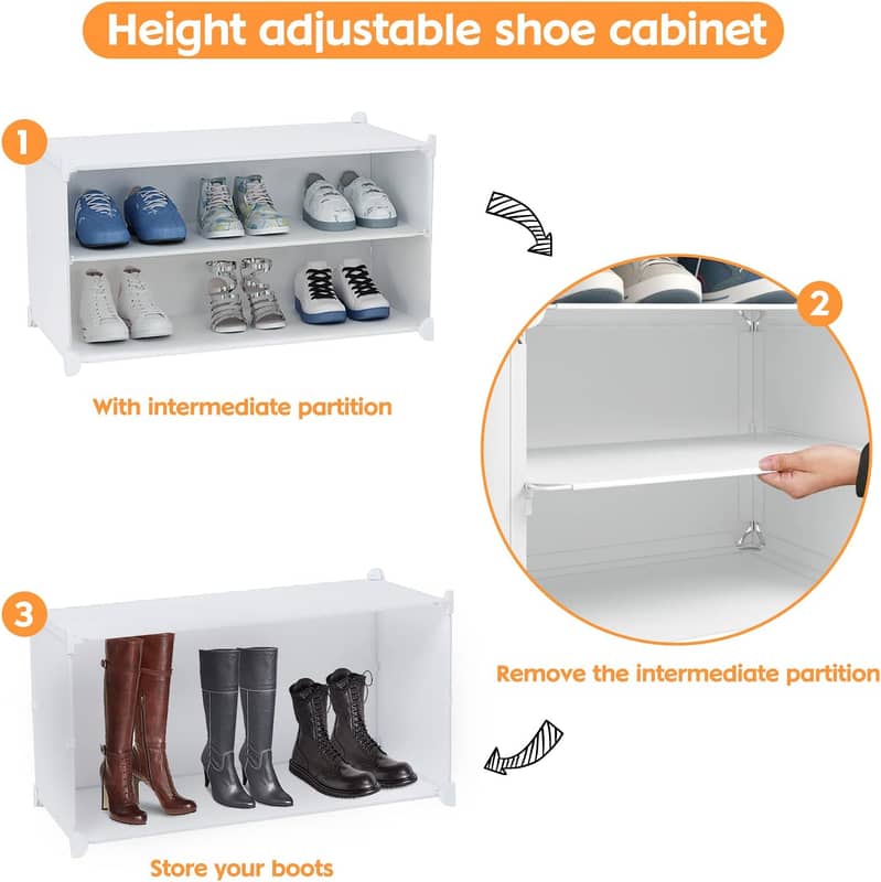 Diy Plastic 3 Tier Shoe Rack Organizer Storage Shoe Cabinet 3