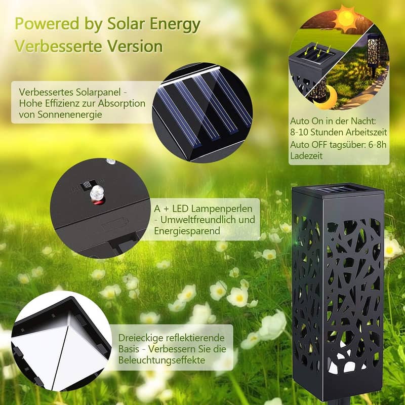 IP65 WaterProof Solar Powered Led Lawn Light Automatic Charging Warm -  Outdoor Lights - 1079844625