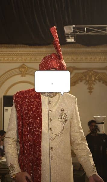 Dulha Sherwani for Men with Turban, Shawl, Khussa for Sale, 0