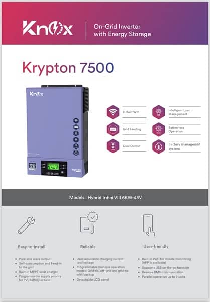 knox Krypton 7500 6kw 48v Twin New Model 2024 Hybrid Solar Inverted 1