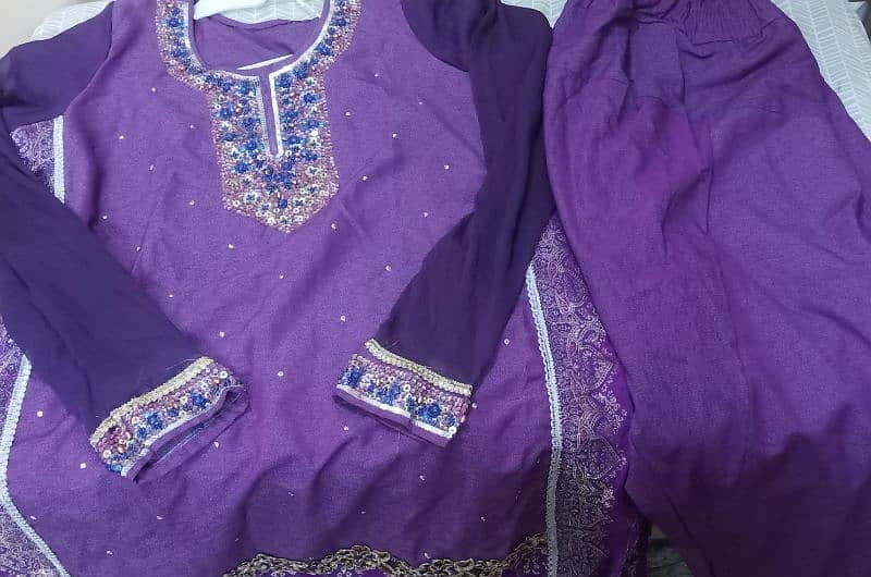 2 piece wedding banarsi suit ,,kurtaba made karhai ,,large size 0