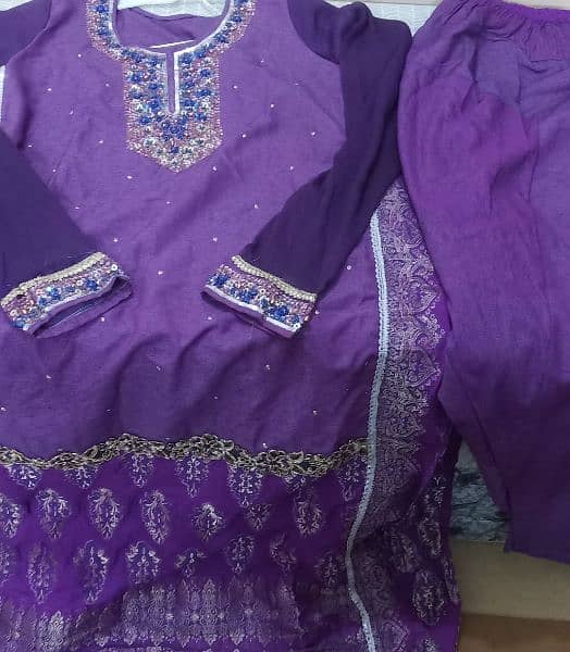 2 piece wedding banarsi suit ,,kurtaba made karhai ,,large size 2