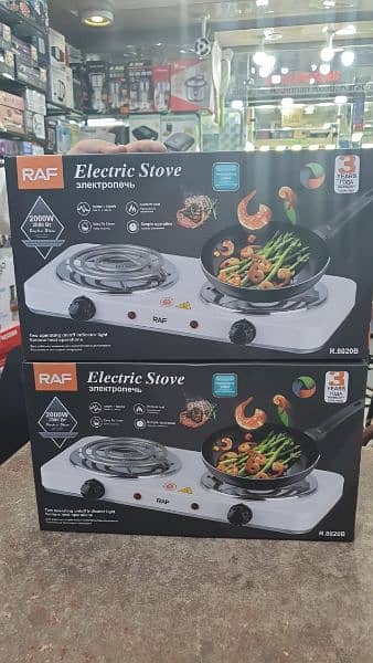 RAF Electric Stove Two Cooking Plates Electric Burner 2000 W  (White) 9