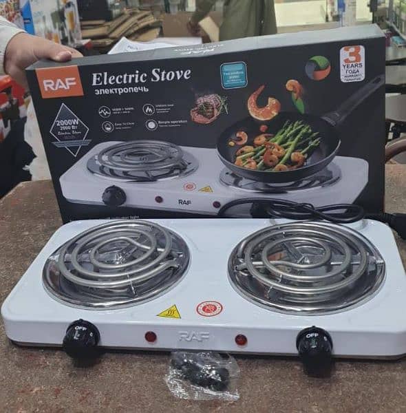 RAF Electric Stove Two Cooking Plates Electric Burner 2000 W  (White) 10