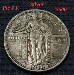 U. S. A,  Silver and Gold Plated coins :