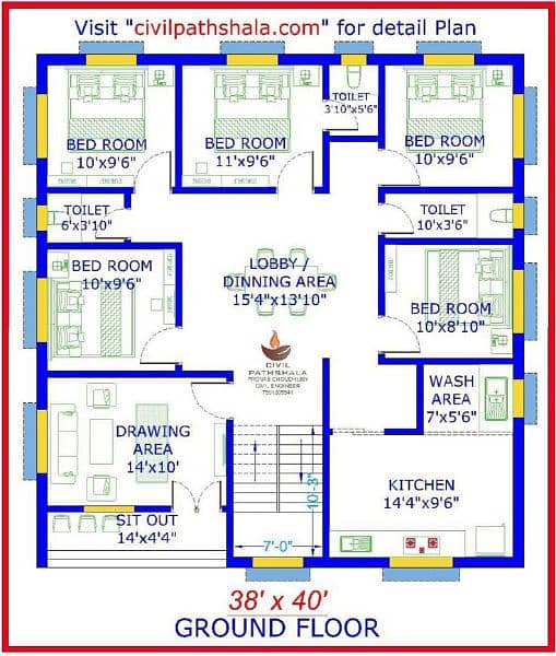 House Plan 2D & Material Estimation 1