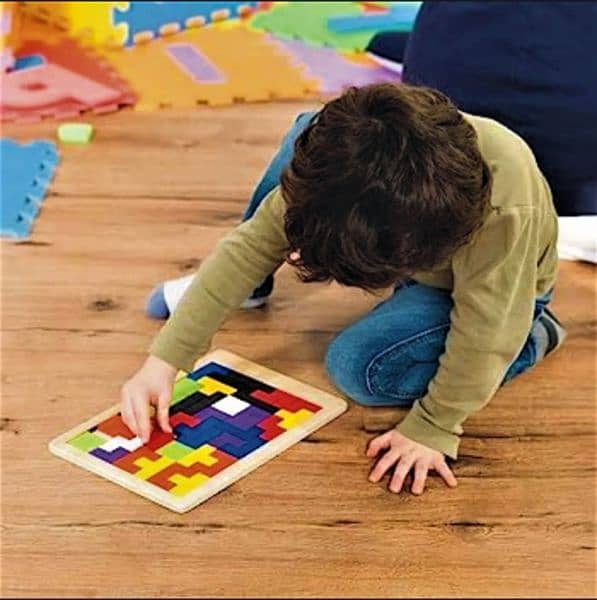 Wooden Intelligence | Puzzle Tetris Game Blocks For Kids 0