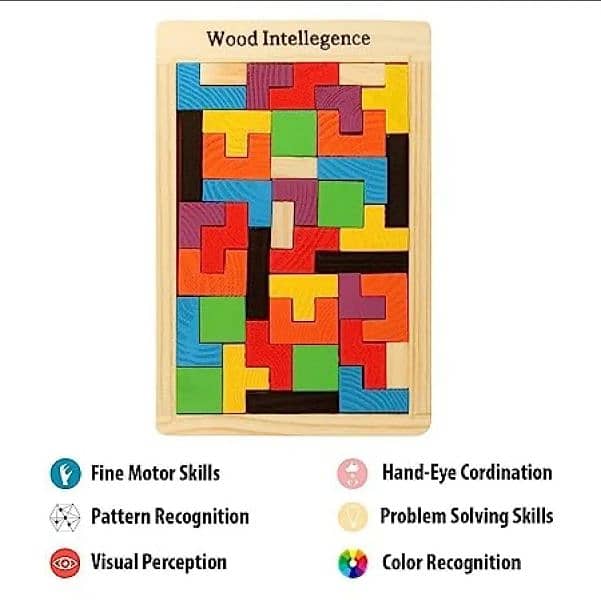 Wooden Intelligence | Puzzle Tetris Game Blocks For Kids 2